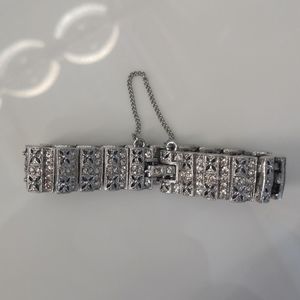 Silver and Rhinestone Bracelet
